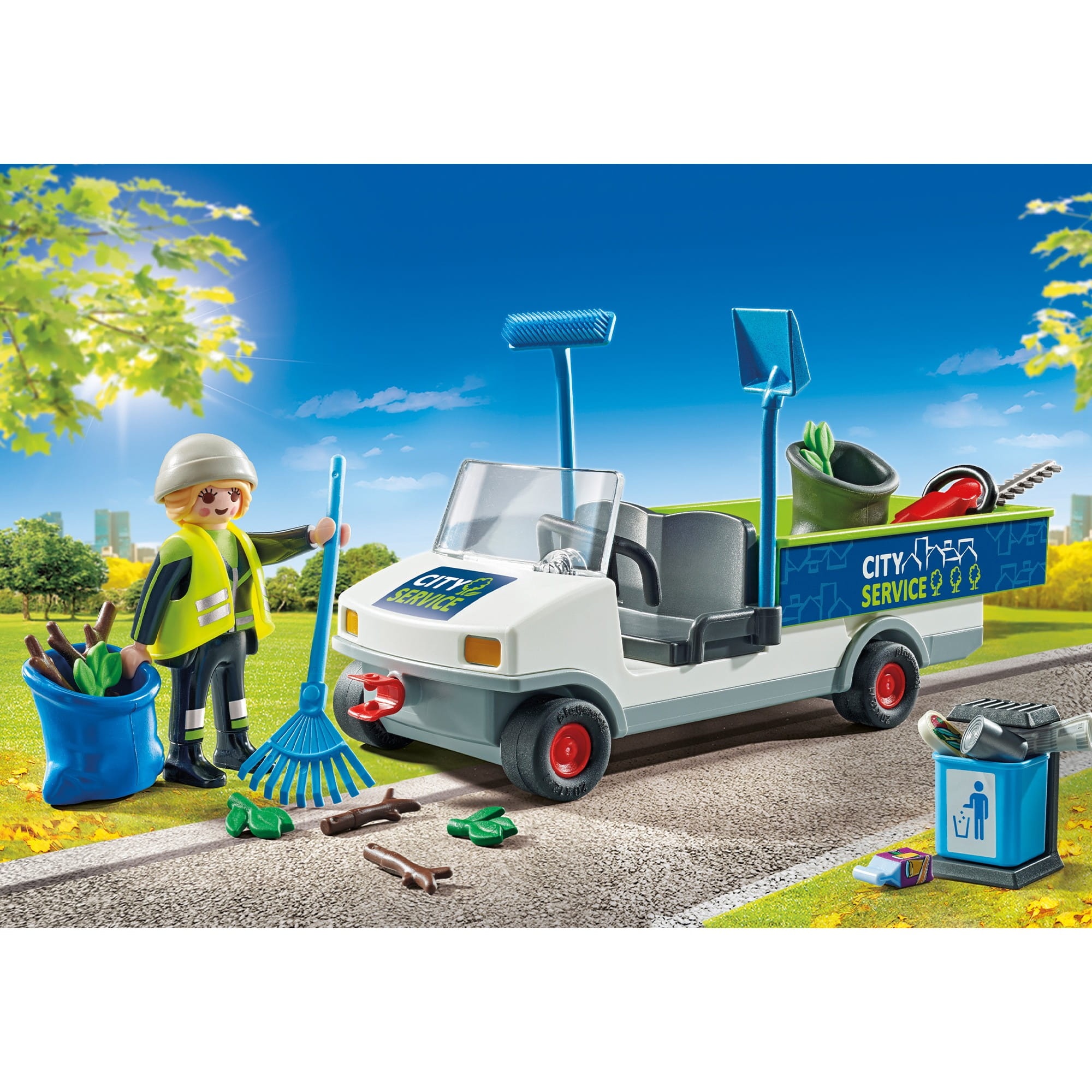 PLAYMOBIL City Cleaning Toy Set With Electric Truck & Accessories – Educational Play For Kids 4+