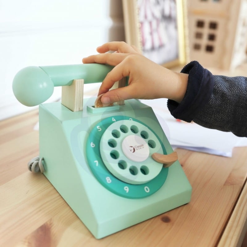 CLASSIC WORLD Klasyczny Drewniany Telefon Dla Dzieci 4 El TELEFONY classic-world-klasyczny-drewniany-telefon-dla-dzieci-4-el-telefony