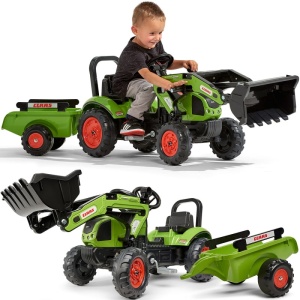 FALK TRAKTOR NA PEDAŁY Z ŁYŻKĄ I PRZYCZEPĄ CLAAS ARION 2-5 LAT 2040AM