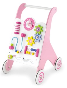 VIGA DREWNIANY CHODZIK PCHACZ EDUKACYJNY PINK 50178