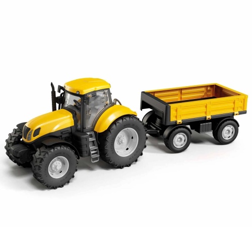 DUŻY TRAKTOR Z PRZYCZEPĄ ŻÓŁTY TZAPP 2309