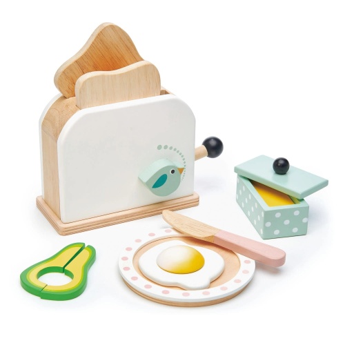 TENDER LEAF TOYS DREWNIANY TOSTER Z ZESTAWEM ŚNIADANIOWYM TL8226