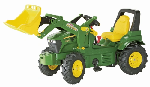 ROLLY TOYS TRAKTOR NA PEDAŁY Z ŁYŻKĄ, BIEGAMI I HAMULCEM JOHN DEERE 3-8 LAT 710126