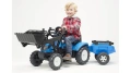 FALK TRAKTOR NA PEDAŁY Z ŁYŻKĄ I PRZYCZEPĄ LANDINI POWERMONDIAL 2-5 LAT 2050CM