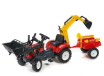 FALK TRAKTOR NA PEDAŁY Z PRZYCZEPĄ, ŁYŻKĄ I ŁADOWARKĄ RANCH TRAC CZERWONY 2051CN
