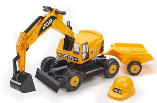FALK JCB KOPARKA JEŹDZIK Z PRZYCZEPKA + KASKA 115A