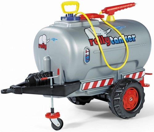 ROLLY TOYS PRZYCZEPA CYSTERNA Z ROZPYLACZEM I POMPKĄ SREBRNA 122776