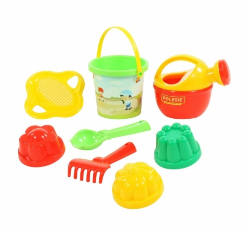 POLESIE MAŁE WIADERKO Z AKCESORIAMI DO PIASKU GREEN 0535