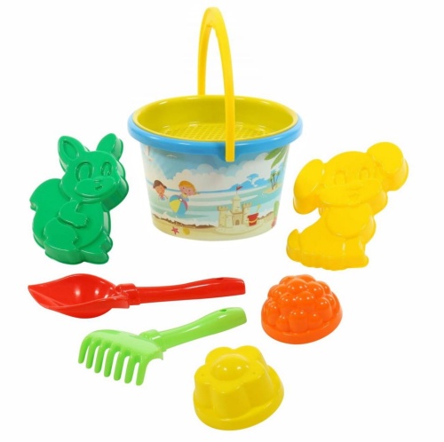 POLESIE ŚREDNIE WIADERKO Z AKCESORIAMI DO PIASKU BLUE 0634