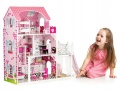 ECOTOYS DREWNIANY DOMEK DLA LALEK XXL Z WINDĄ I ZJEŻDŻALNIĄ TL49059