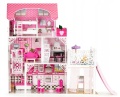 ECOTOYS DREWNIANY DOMEK DLA LALEK XXL Z WINDĄ I ZJEŻDŻALNIĄ TL49059