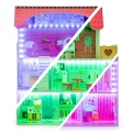 ECOTOYS DREWNIANY DOMEK DLA LALEK Z OŚWIETLENIEM LED HM006395