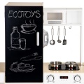 ECOTOYS DREWNIANA KUCHNIA DLA DZIECI XXL Z TABLICĄ PLK547