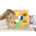 MASTERKIDZ DREWNIANA TABLICA SENSORYCZNA KOLOROWE SZKIEŁKA MK02143