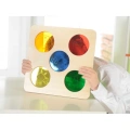 MASTERKIDZ DREWNIANA TABLICA SENSORYCZNA KOLOROWE SZKIEŁKA MK02143