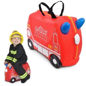 TRUNKI JEŻDŻĄCA WALIZECZKA - JEŹDZIK WALIZKA 2w1 WÓZ STRAŻACKI FRANK 0254
