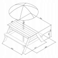 AXI KOLOROWY STÓŁ OGRODOWY DLA DZIECI Z PARASOLEM A031.004.08