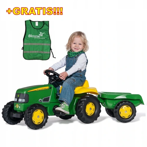 ROLLY TOYS TRAKTOR Z PRZYCZEPĄ KID JOHN DEERE 2-5 LAT 012190 + GRATIS KAMIZELKA
