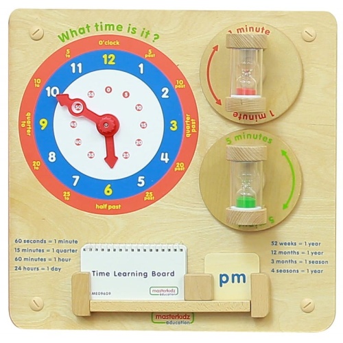 MASTERKIDZ TABLICA ŚCIENNA EDUKACYJNA NAUKA O CZASIE NAUKA GODZIN ME09609