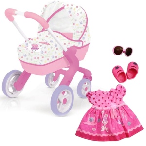 SMOBY WÓZEK GŁĘBOKI DLA LALEK ŚWINKA PEPPA + UBRANKO