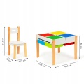 DREWNIANE MEBLE DLA DZIECI ZESTAW STÓŁ +2 KRZESŁA