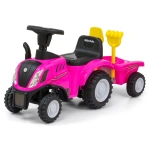 MILLY MALLY JEŹDZIK TRAKTOR Z PRZYCZEPKĄ NEW HOLLAND T7 RÓŻOWY