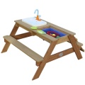 AXI DREWNIANY STÓŁ PIKNIKOWY Z UMYWALKĄ I POJEMNIKAMI NA PIASEK/WODĘ A031.030.00
