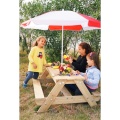 CLASSIC WORLD EDU DREWNIANY STOLIK PIKNIKOWY Z PARASOLEM CW54594
