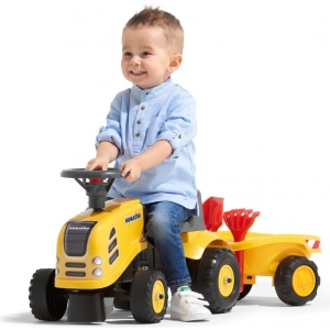  FALK BABY JEŹDZIK TRAKTOREK KOMATSU ŻÓŁTY Z PRZYCZEPKĄ OD 12 M-CY 286C