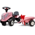 FALK BABY JEŹDZIK TRAKTOREK GIRLY NEW HOLLAND RÓŻOWY Z PRZYCZEPKĄ OD 12 M-CY 288C