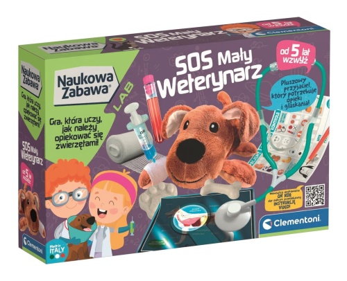CLEMENTONI NAUKOWA ZABAWA SOS MAŁY WETERYNARZ + MASKOTKA 50712