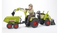 FALK DUŻY TRAKTOR NA PEDAŁY Z PRZYCZEPĄ, ŁYŻKĄ I ŁADOWARKĄ CLAAS AXOS 3-7 LAT 1010W
