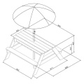AXI STÓŁ PIKNIKOWY NICK Z PARASOLEM I POJEMNIKAMI NA PIASEK/WODĘ A031.004.00