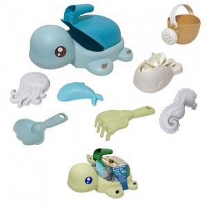 ZESTAW DO PIASKU ŻÓŁWIK NIEBIESKI 8EL. BIODEGRADOWALNY MATERIAŁ