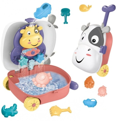 WALIZKA KRÓWKA 3w1 ZESTAW DO PIASKU + ZABAWKA WODNA