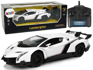 SAMOCHÓD SPORTOWY WYŚCIGOWY RC 1:24 LAMBORGHINI VENENO BIAŁY 
