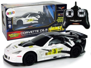 SAMOCHÓD SPORTOWY WYŚCIGOWY RC 1:24 CORVETTE C6.R BIAŁY