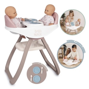 SMOBY BABY NURSE OPIEKUNKA KRZESEŁKO DO KARMIENIA DLA LALEK BLIŹNIĄT 220371