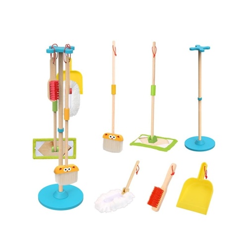 TOOKY TOY DREWNIANY ZESTAW DO SPRZĄTANIA DLA DZIECI 6EL. TF436