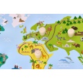 ADAM TOYS DREWNIANA UKŁADANKA PUZZLE Z UCHWYTAMI MAPA ŚWIATA N2014