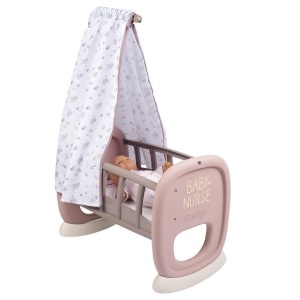 SMOBY BABY NURSE ŁÓŻECZKO DLA LALEK KOŁYSKA Z BALDACHIMEM 220373
