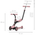 QPLAY HULAJNOGA JEŹDZIK Z PCHACZEM 3w1 SEMA PINK