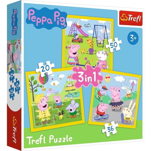 TREFL PUZZLE 3w1 WESOŁY DZIEŃ PEPPY 34849