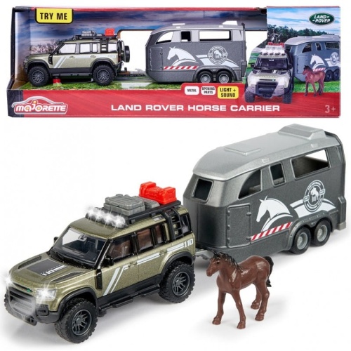 MAJORETTE GRAND ZESTAW DŻOKEJA SAMOCHÓD LAND ROVER Z PRZYCZEPĄ I FIGURKĄ 3776000
