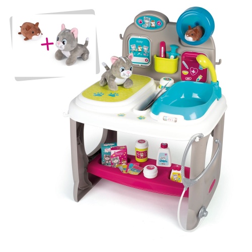 SMOBY CENTRUM WETERYNARYJNE GABINET WETERYNARZA + 2 MASKOTKI 34040