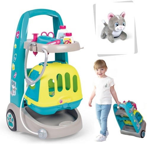 SMOBY WÓZEK WETERYNARZA + KONTENER + KOTEK 340402