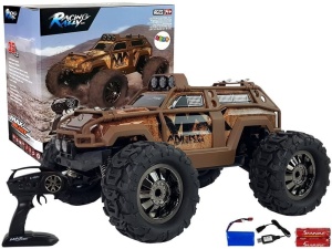 SAMOCHÓD RAJDOWY OFF-ROAD RC BRĄZOWY 2.4G 1:18 35 KM/H KONTROLA PRĘDKOŚCI