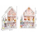 ECOTOYS DREWNIANY DOMEK DLA LALEK XXL REZYDENCJA PUDROWA 4127