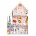 ECOTOYS DREWNIANY DOMEK DLA LALEK XXL REZYDENCJA PUDROWA 4127