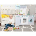 ECOTOYS DREWNIANA KUCHNIA DLA DZIECI Z PRALKĄ I AKCESORIAMI 7258